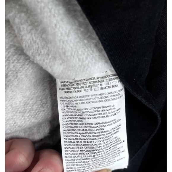 Men's Vans AV Edict Fleece Lined Black Cotton Hooded Trucker Jacket Size L - Picture 11 of 12